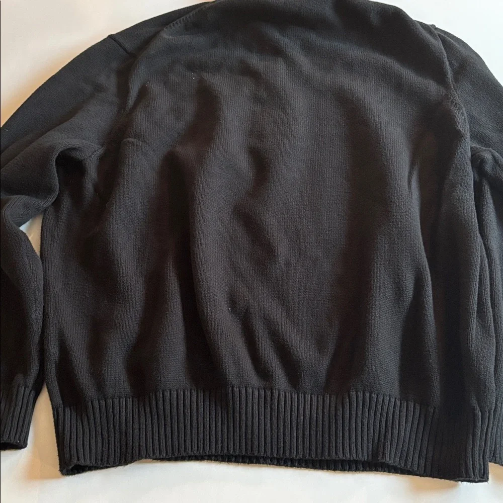 Polo Half-Zip Sweater Size XXL POLO Quarter zip Black Sweater with Purple Logo